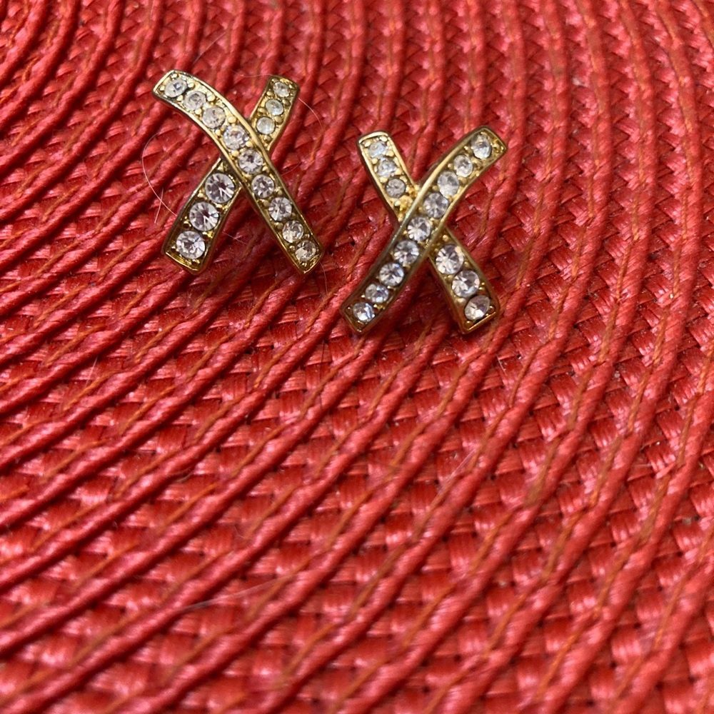 Bundle 5, get 20% off - Gold-Tone and Faux Diamond X Stud Earrings